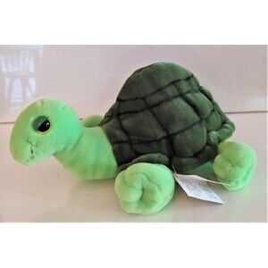 Aurora Flopsies Green Turtle Dark Green Shell Plush Stuffed Animal